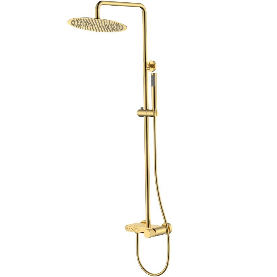Душевая стойка Boheme Stick Linea 128-GG.3 30x30см (золотой), с изливом