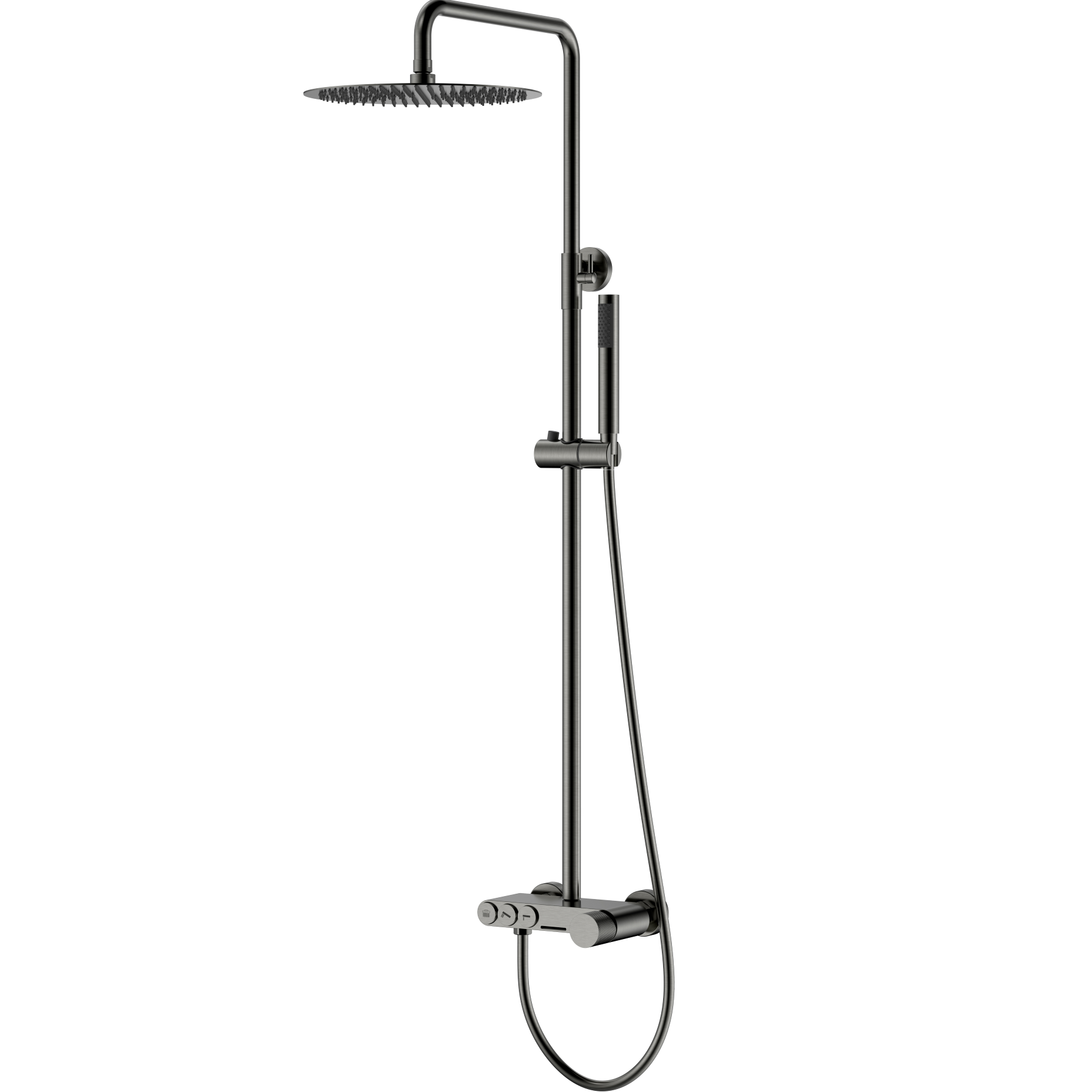 Душевая стойка Boheme Stick Touch 128-GM.2 30x30 см (оружейный металл), с изливом