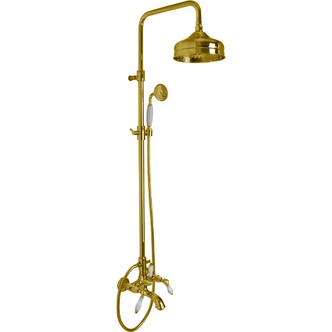 Душевая стойка Fima Carlo Frattini Herend F5404/2OR (золотой), с изливом