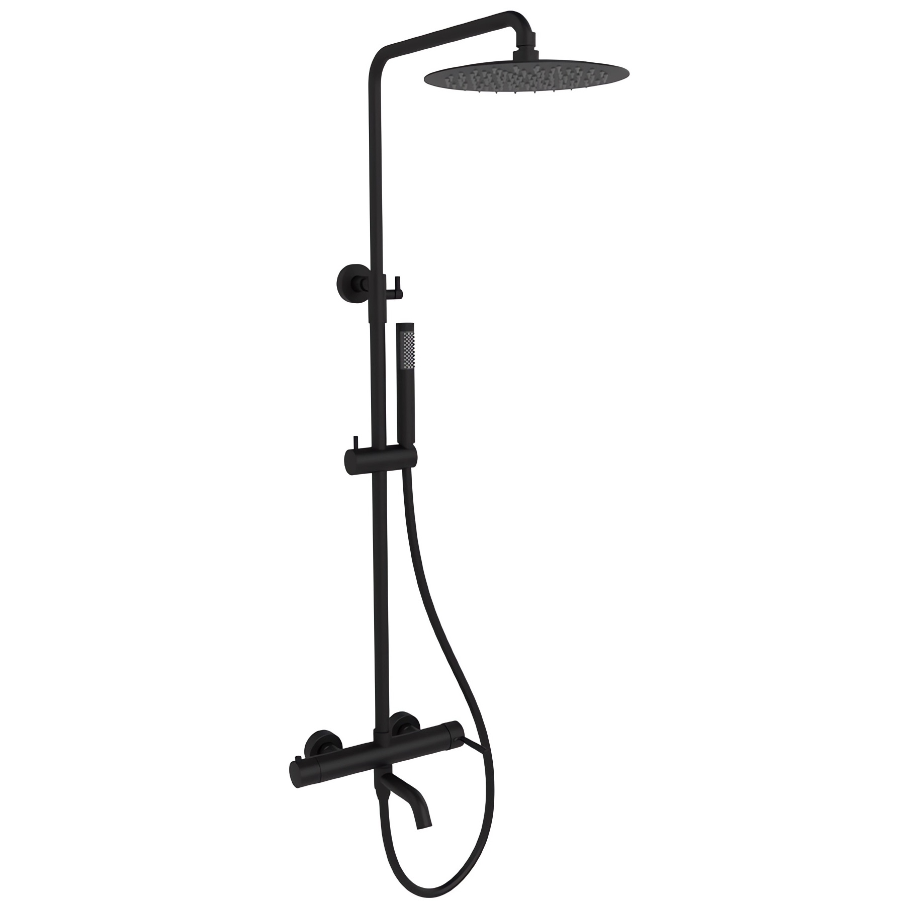 Душевая стойка Raiber Graceful RPB-006 (черный матовый), со смесителем