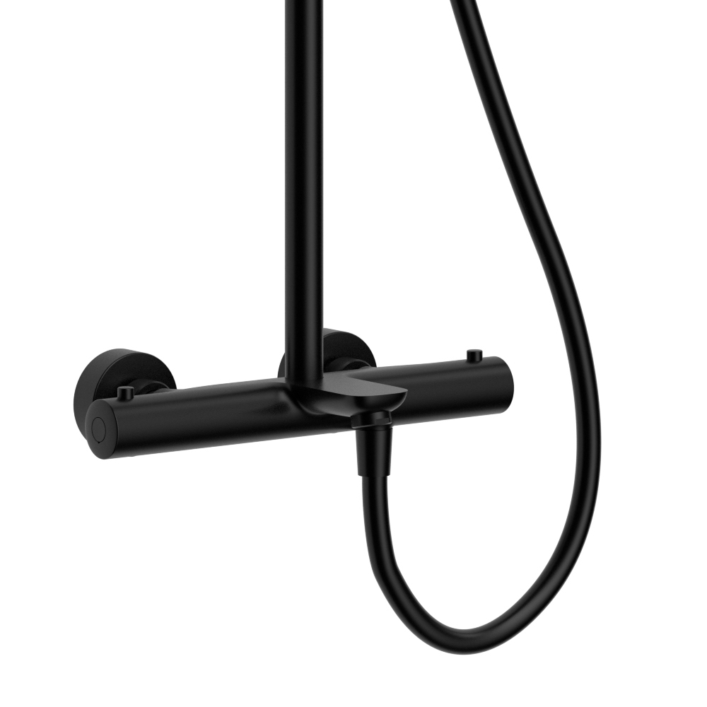 Душевая стойка Raiber Premium Graceful RPB-007 (черный матовый), с термостатом