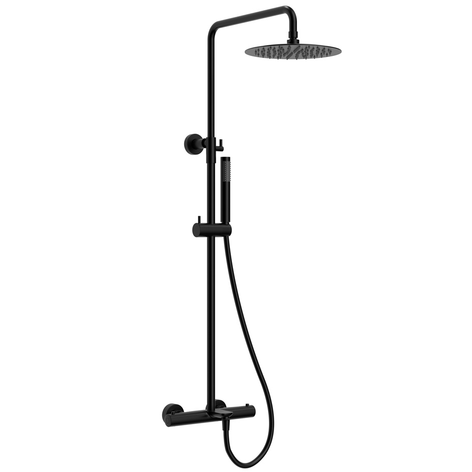 Душевая стойка Raiber Premium Graceful RPB-007 (черный матовый), с термостатом