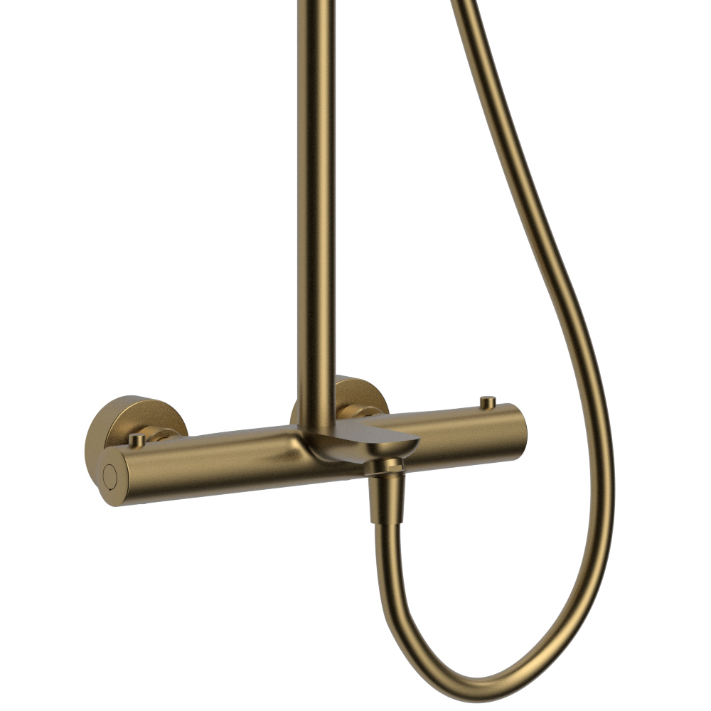 Душевая стойка Raiber Premium Graceful RPG-007 (матовое золото), с термостатом