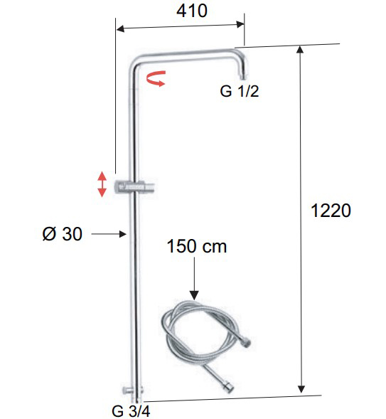 Душевая стойка Remer 330U (хром)
