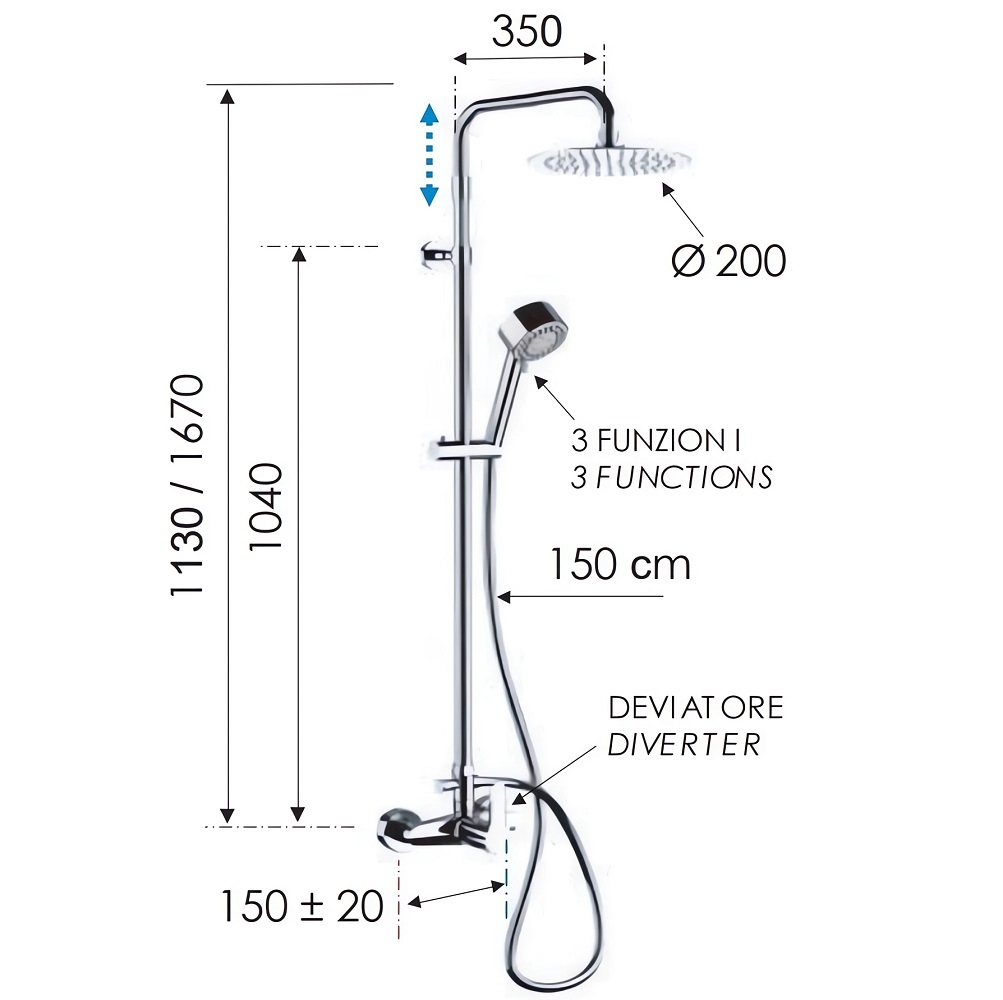 Душевая стойка Remer Colonne Doccia W37AUFM20 (хром)