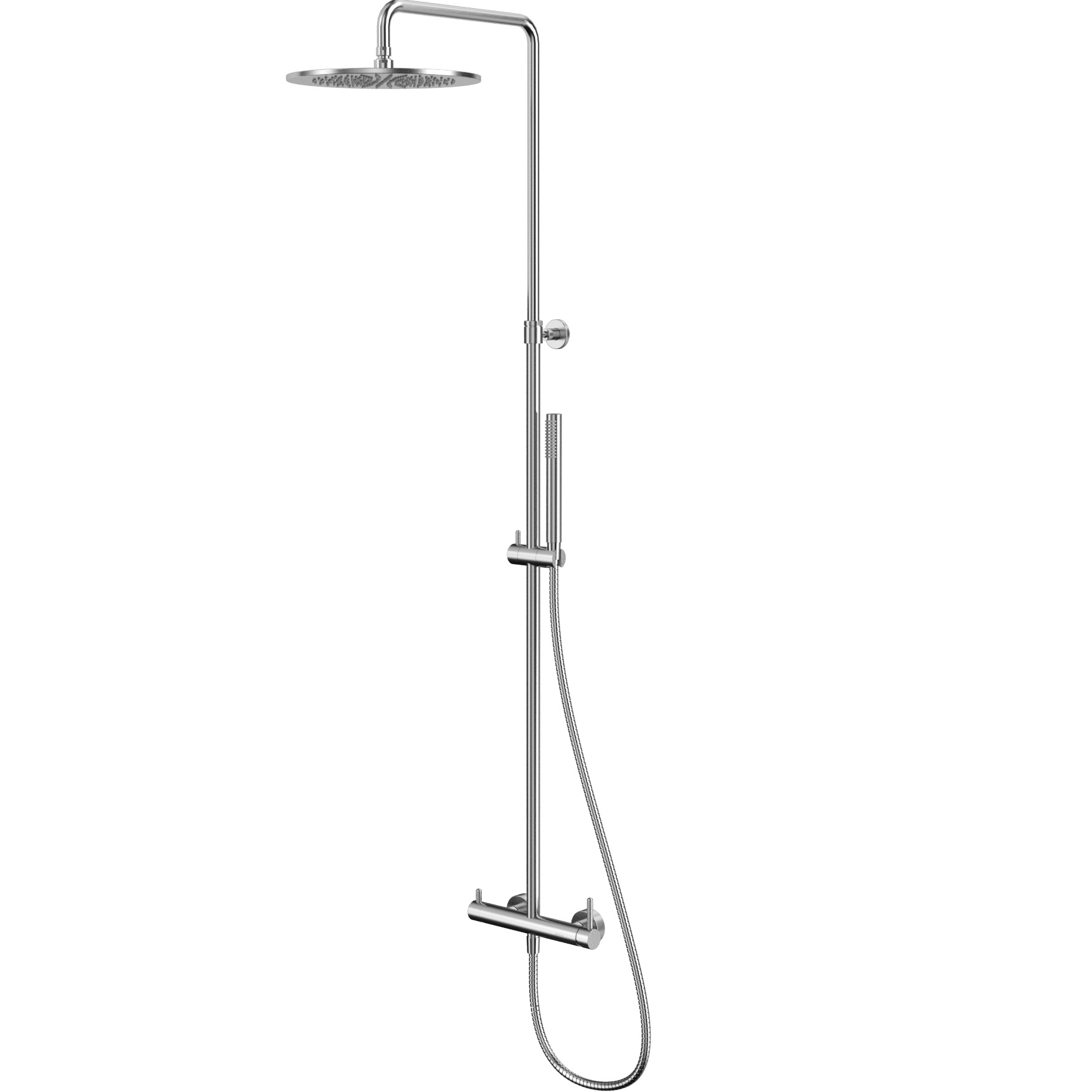 Душевая стойка с душевым комплектом 30x30 см., Whitecross Серия Y Y1244NIB (никель брашированный), без излива