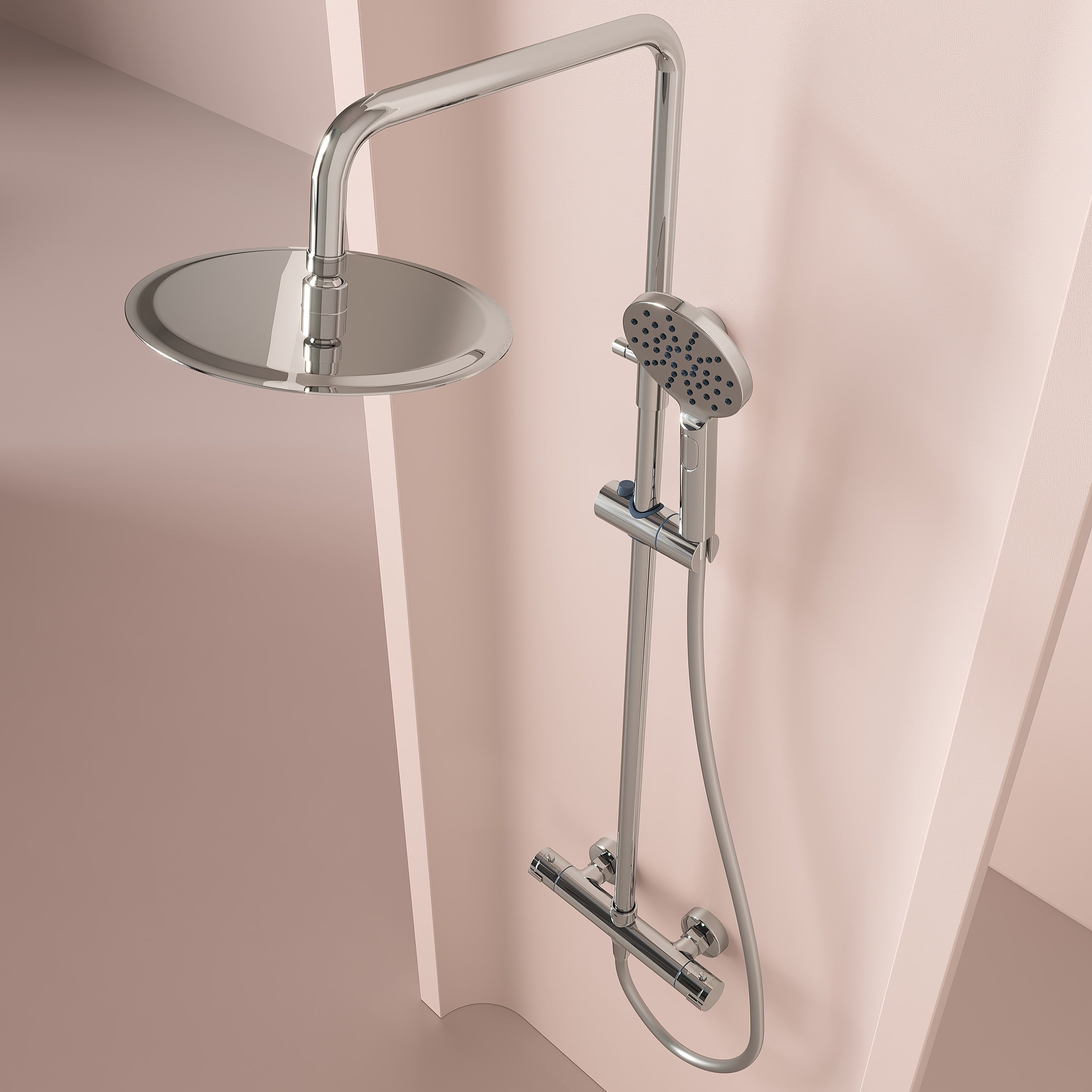 Душевая стойка с термостатом Sancos Канедо (Kanedo) SC7200CH (хром), без излива