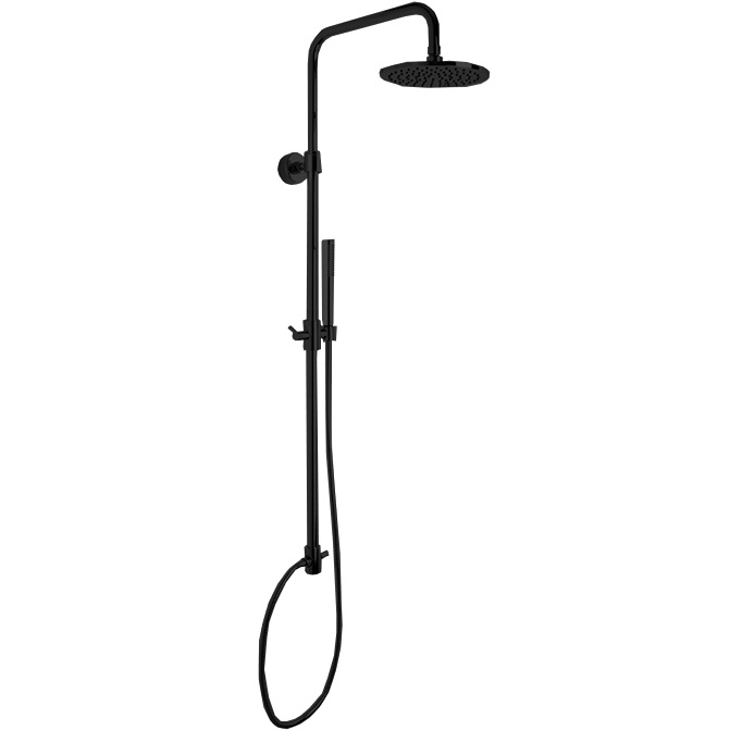 Душевая стойка с верхним душем 25x25 Fima Carlo Frattini Wellness Colonne doccia F2120NS (черный матовый), с держателем и ручным душем