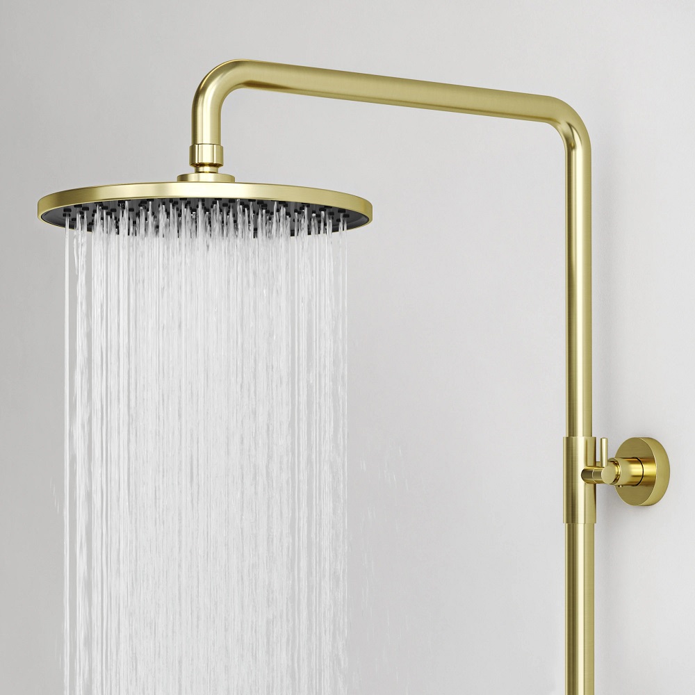 Душевая стойка Sancos Этна (Etna) SC9045BG (брашированное золото), с изливом, без термостата