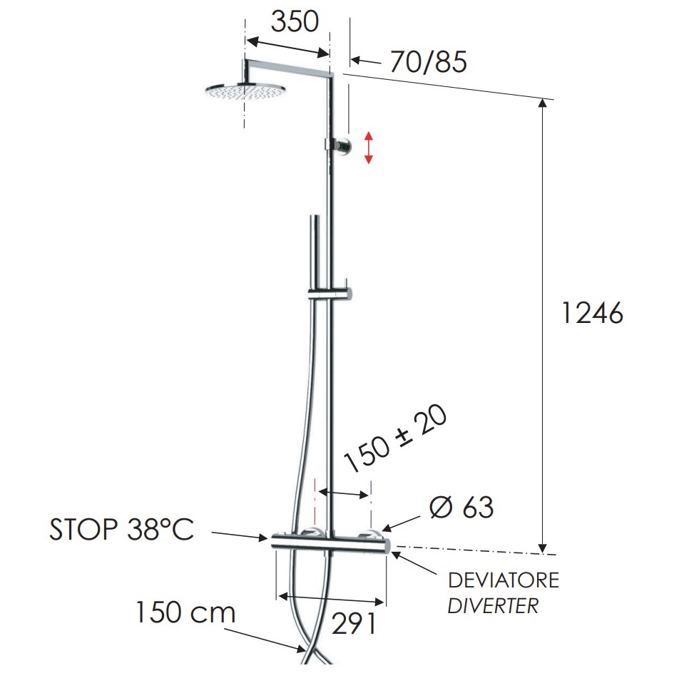 Душевая стойка Remer Elegance EQ37330N (хром)