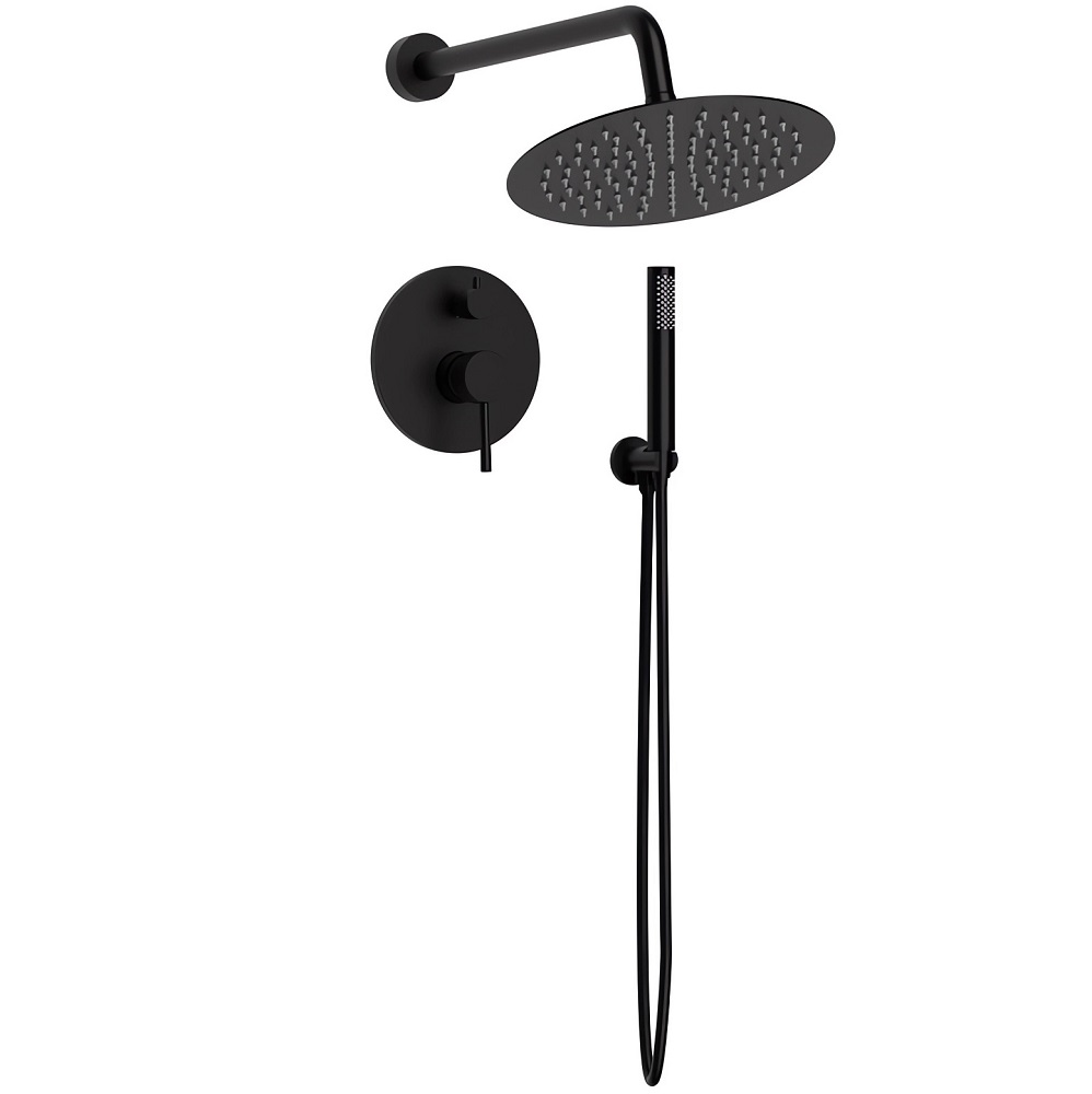 Душевой комплект  Raiber Graceful RPB-005 (черный матовый), встраиваемый