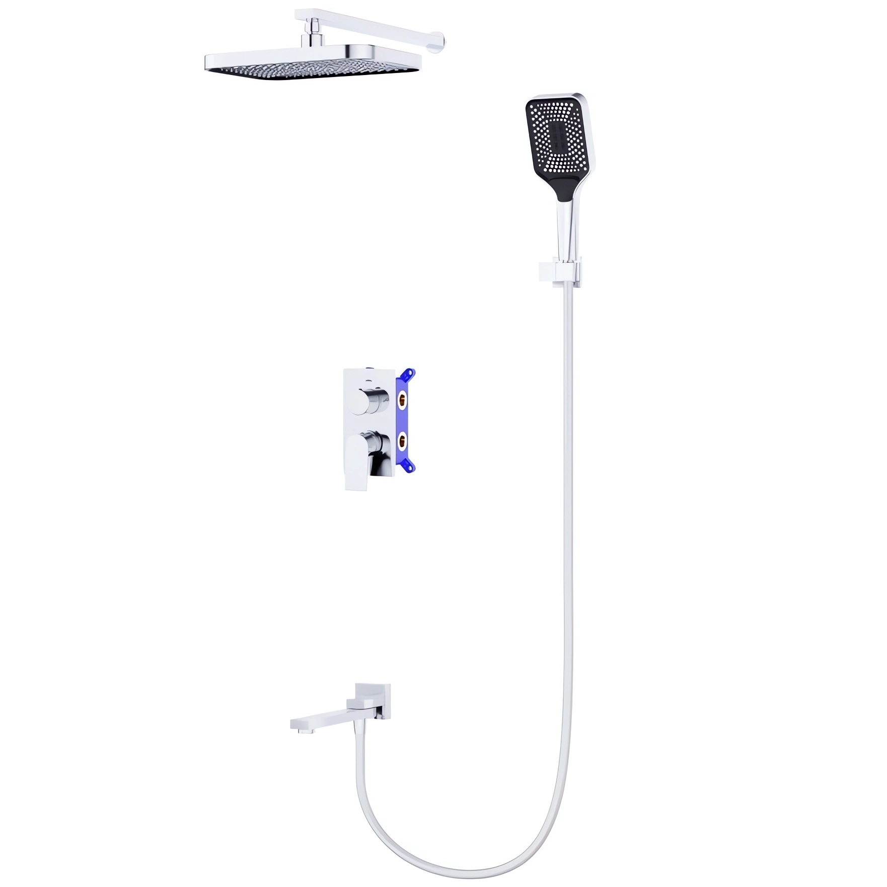 Душевой комплект BelBagno Due DUE-VDSET-CRM (хром) встраиваемый, с изливом