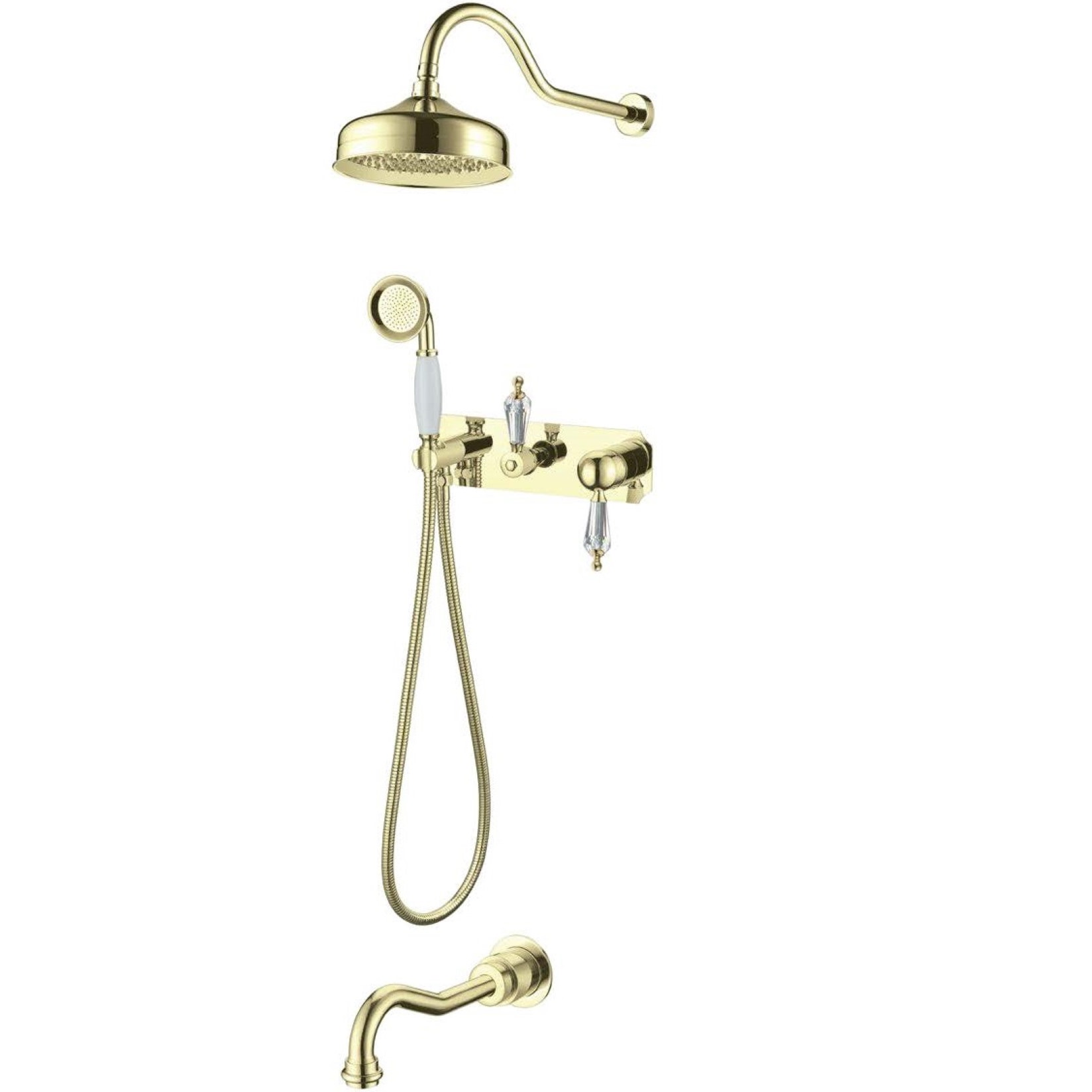 Душевой комплект Boheme Imperiale Ripresa 328 (золотой), с изливом