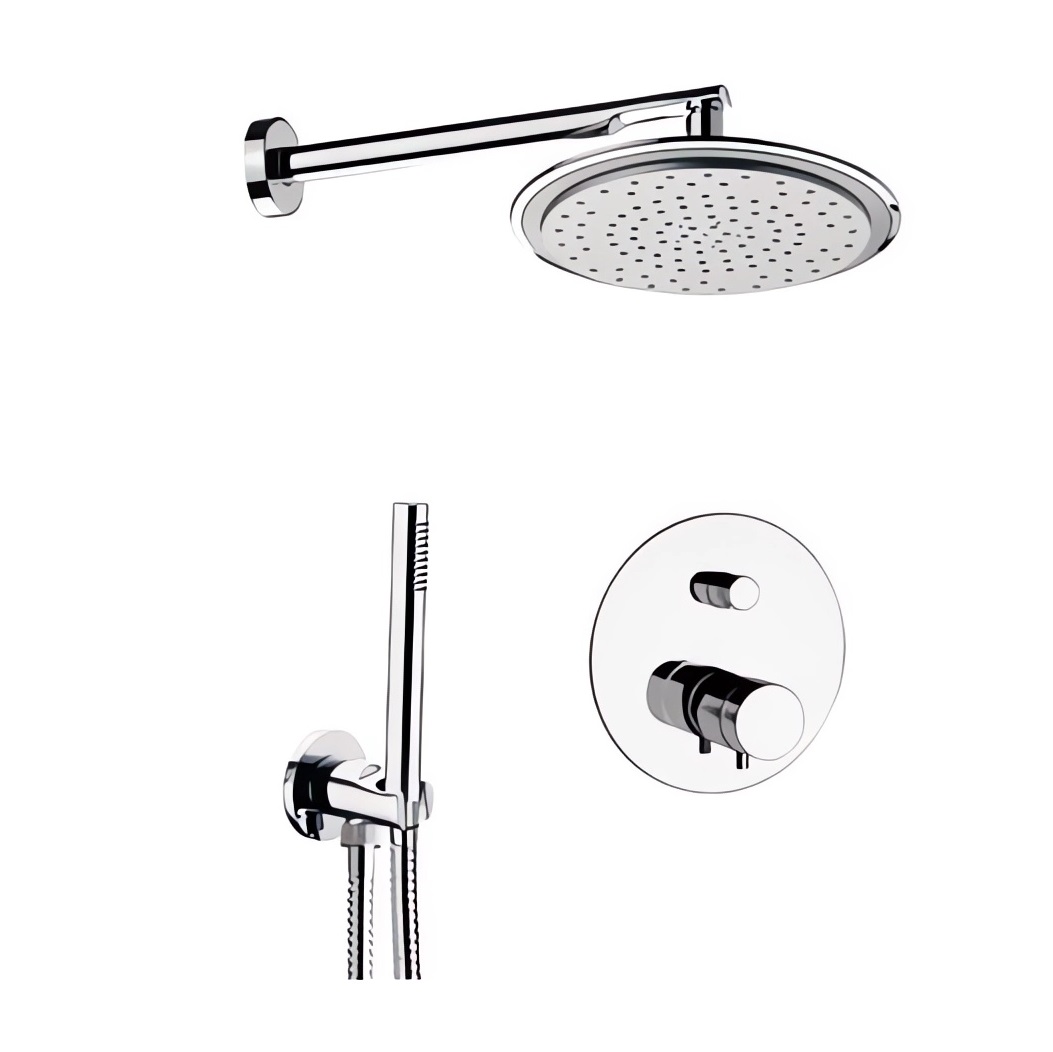 Душевой комплект Remer Minimal Thermo NT09S02 (хром), смеситель в комплекте, с термостатом
