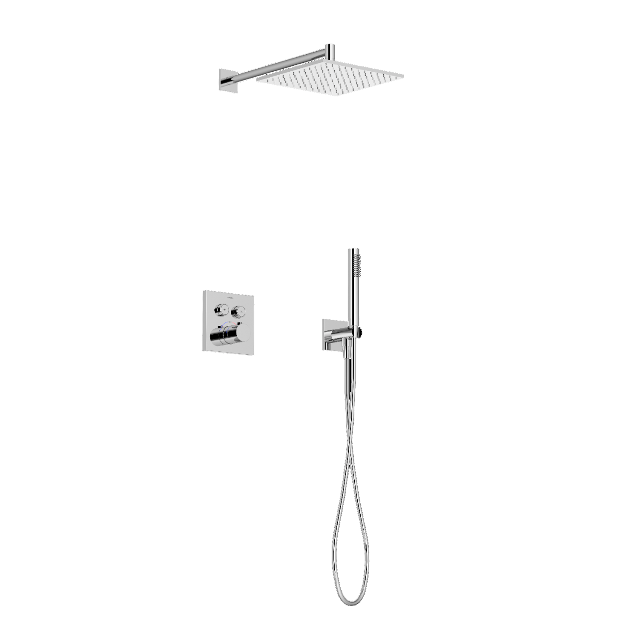 Душевой комплект с термостатом Sancos Линн (Linn) SC9022CH (хром), с внутренней частью, без излива