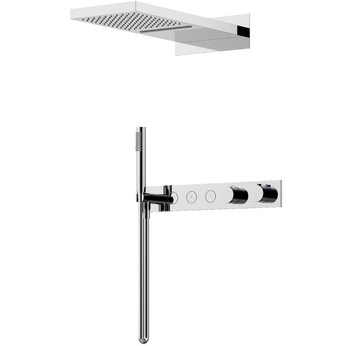 Душевой комплект с термостатом Sancos Линн (Linn) SC9023CH (хром), с внутренней частью, без излива