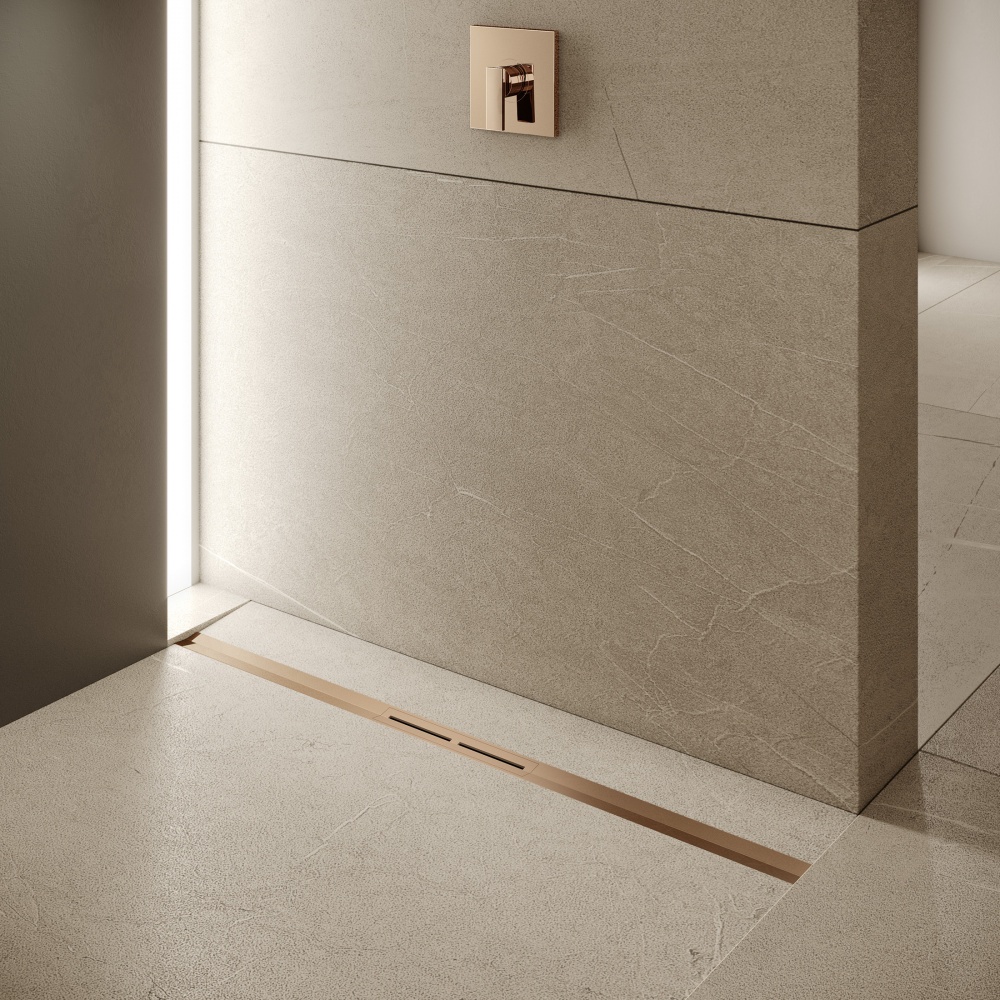 Душевой лоток TECE Drainprofile 671203 (PVD розовое золото сатинированное), 120 см