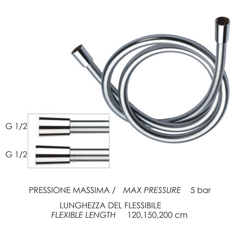 Душевой шланг Remer 332CN2G150NO (чёрный матовый), 150 см