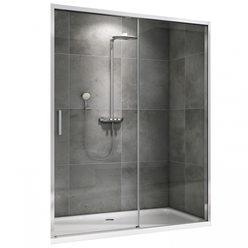 Душевая дверь Abber Komfort AG93120 120х200 (хром), с доводчиками