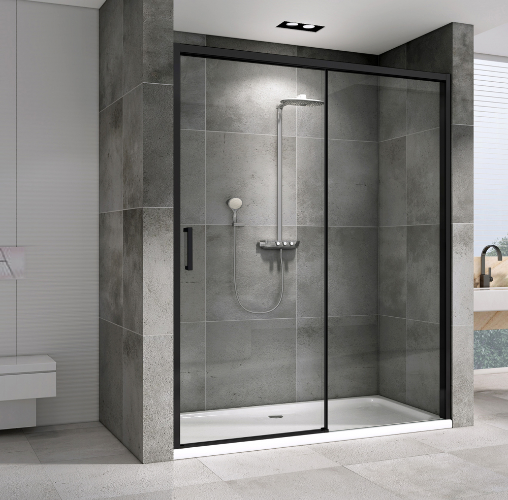 Душевая дверь Abber Komfort AG93120B 120х200 (черный матовый), с доводчиками