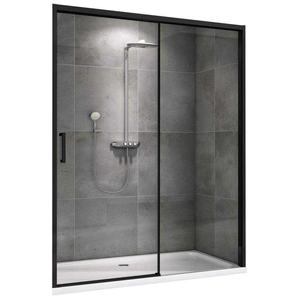 Душевая дверь Abber Komfort AG93140B 140х200 (черный матовый), с доводчиками