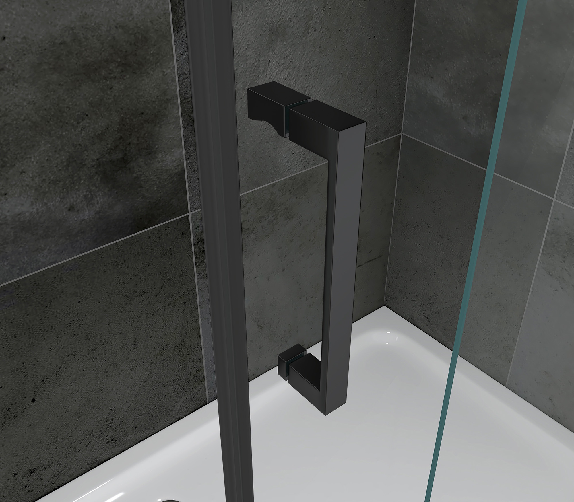 Душевой уголок Abber Komfort AG93140B-S102B 140х100х200 (черный матовый), с доводчиками