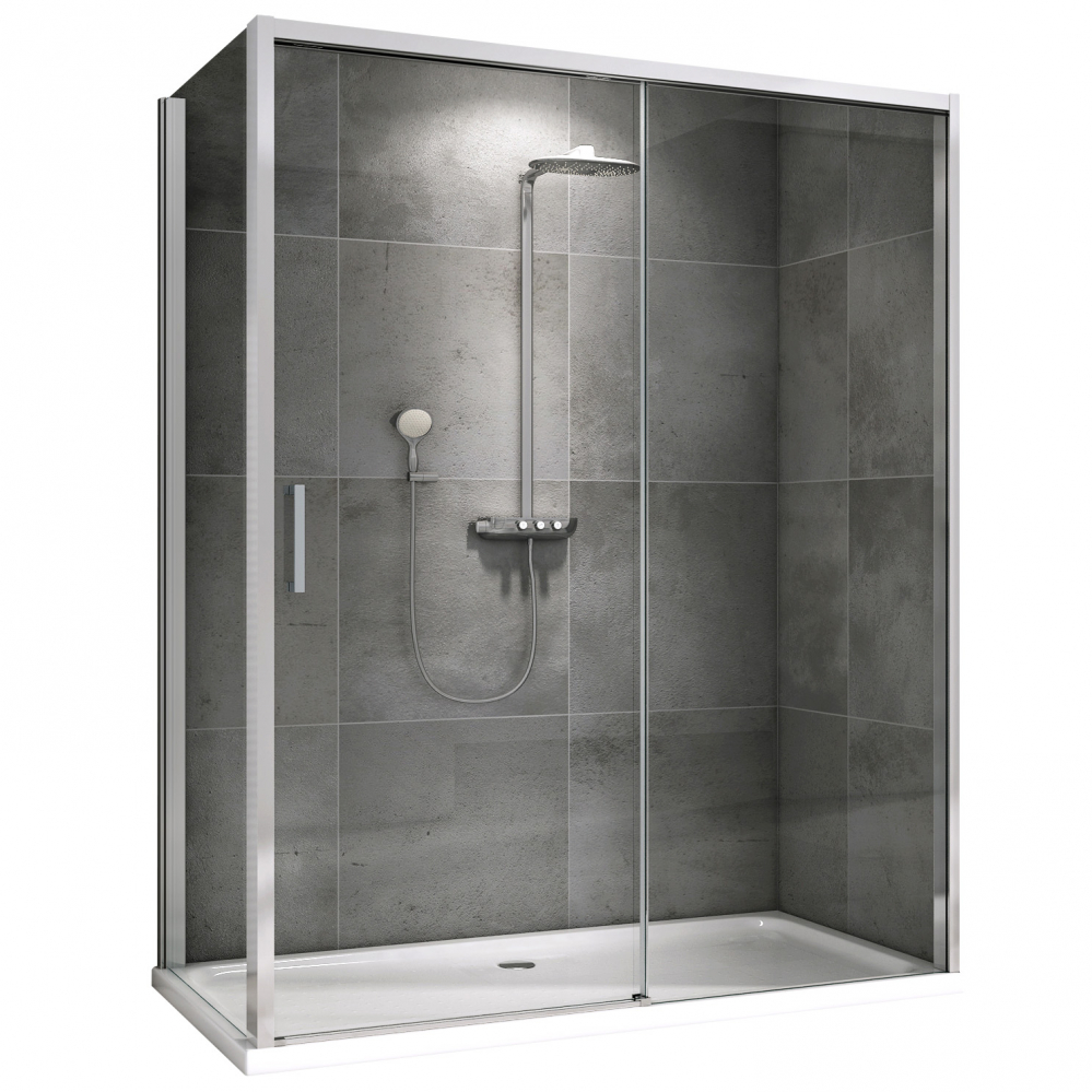 Душевой уголок Abber Komfort AG93150-S102 150х100х200 (хром), с доводчиками