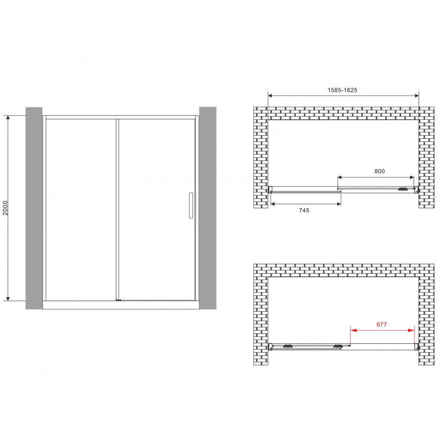 Душевая дверь Abber Komfort AG93160B 160х200 (черный матовый), с доводчиками