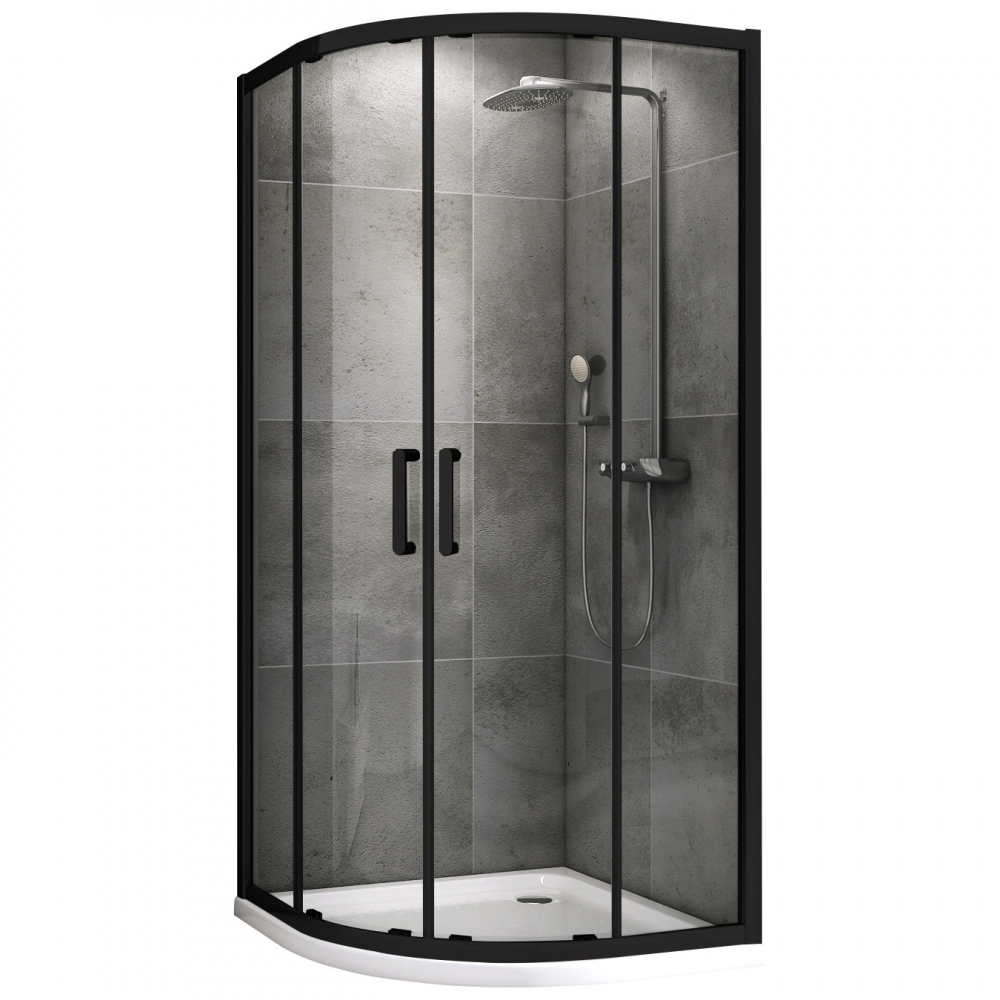 Душевой уголок Abber Schwarzer Diamant AG01080B 80х80х195 (черный матовый)