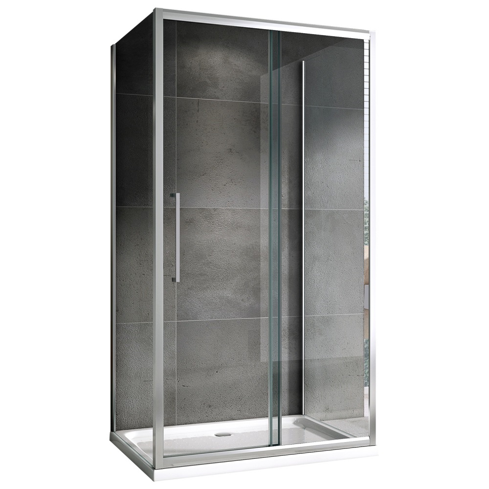 Душевой уголок Abber Schwarzer Diamant AG30120H-S50-S50 120x50x195 (хром), П-образный
