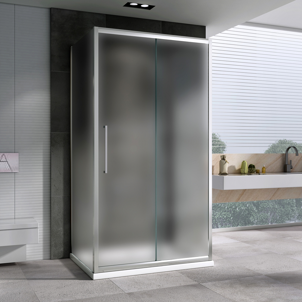 Душевой уголок Abber Schwarzer Diamant AG30120MH-S80M-S80M 120x80x195 (хром), П-образный