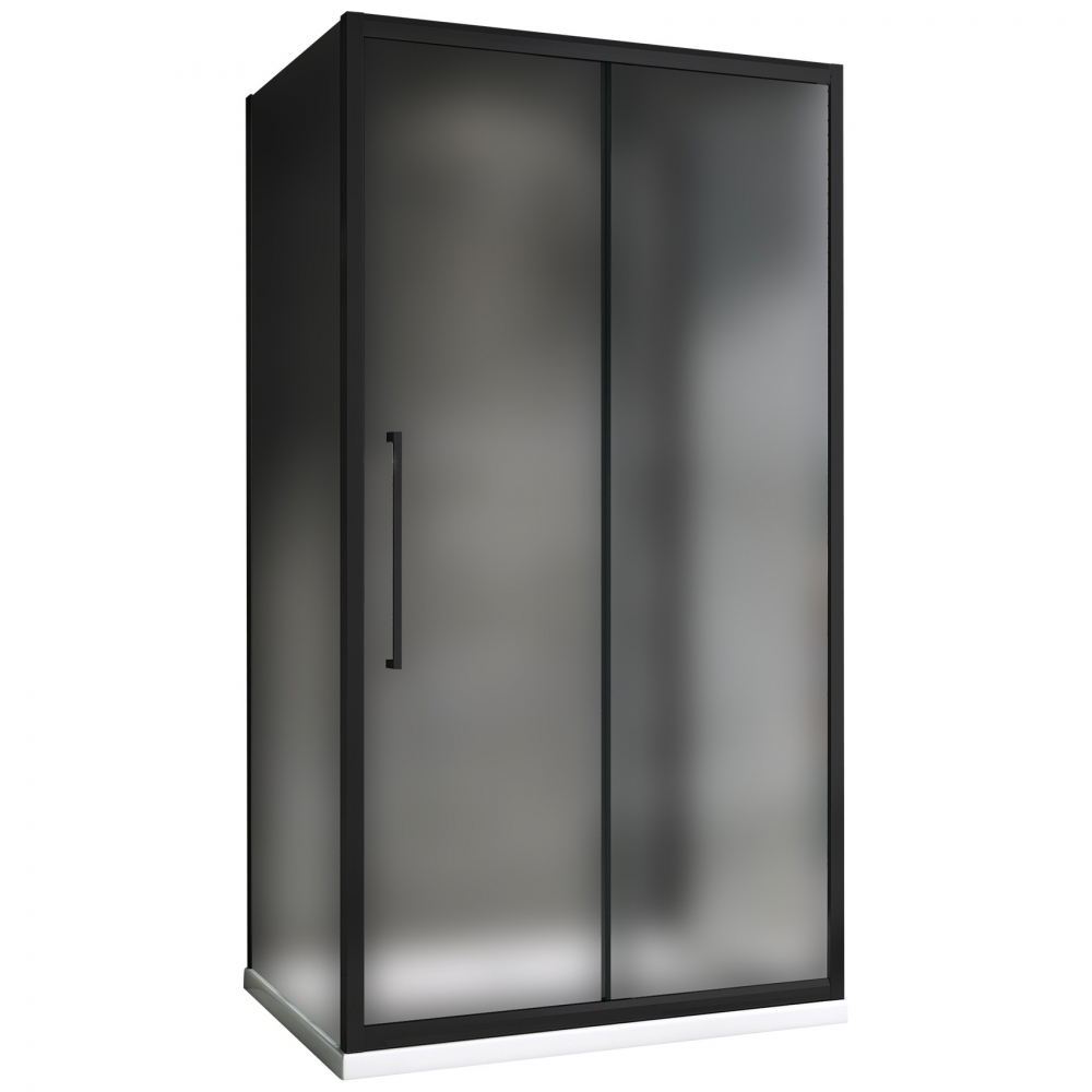 Душевой уголок Abber Schwarzer Diamant AG30170BMH-S80BM-S80BM 170х80х195 (черный матовый), П-образный