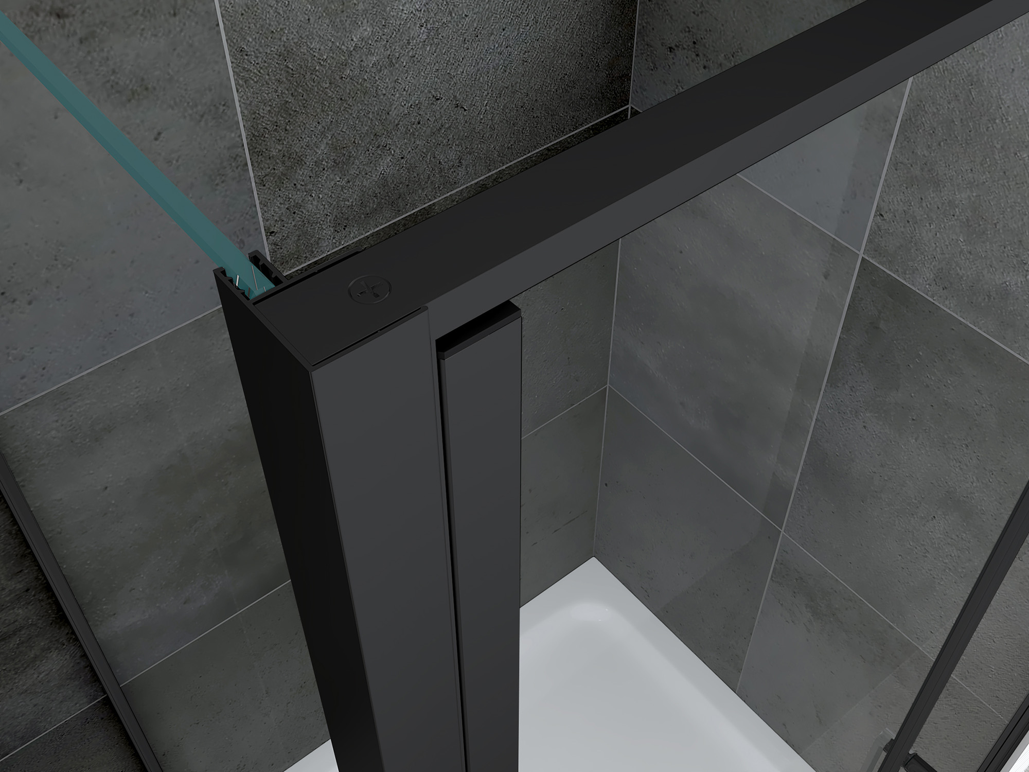 Душевой уголок Abber Sonnenstrand AG04090B-S90B 90x90x195 (черный матовый)