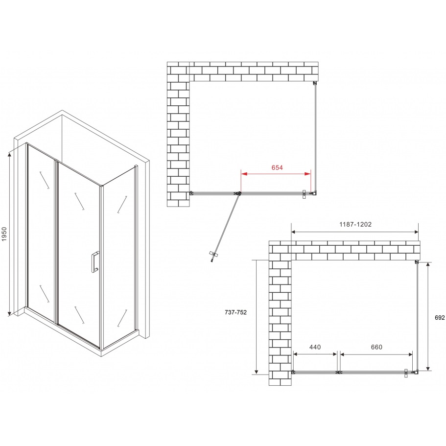 Душевой уголок Abber Sonnenstrand AG04120S-S75 120х75х195 (хром)