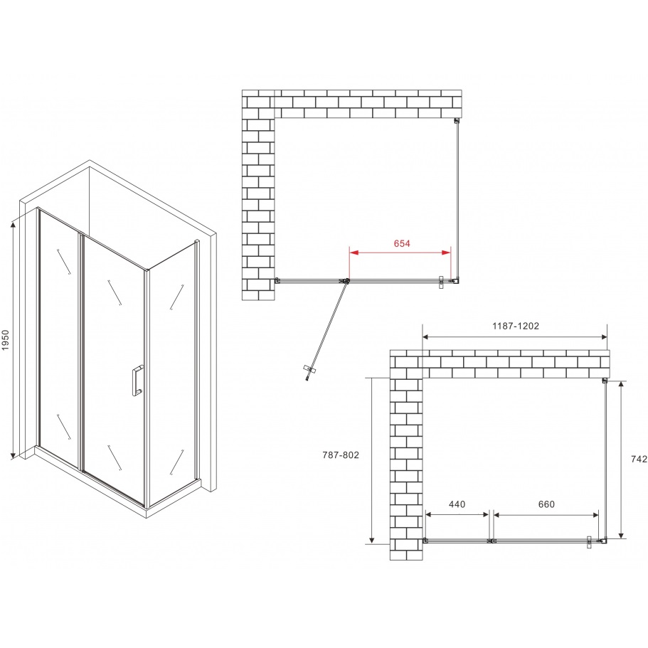 Душевой уголок Abber Sonnenstrand AG04120S-S80 120х80х195 (хром)