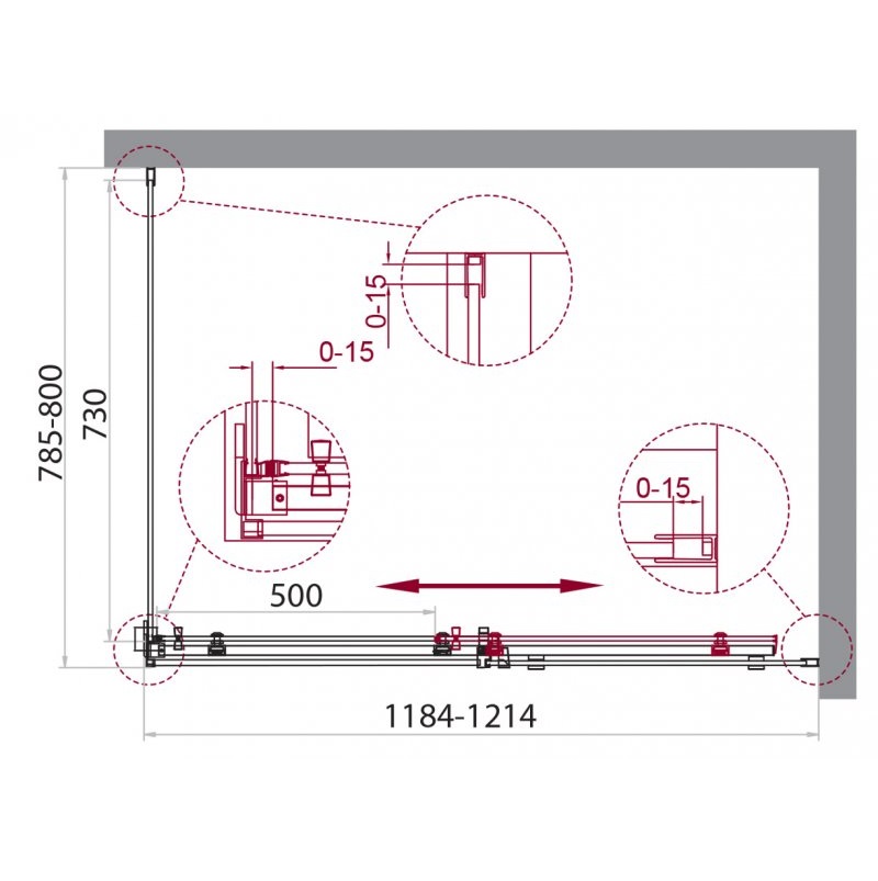 Душевой уголок BelBagno Acqua ACQUA-AH-1-120/80-C-Cr 120x80