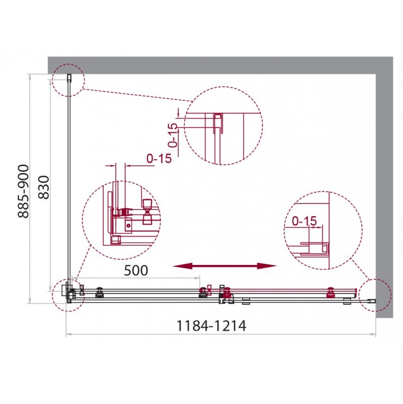 Душевой уголок BelBagno Acqua ACQUA-AH-1-120/90-C-Cr 120x90