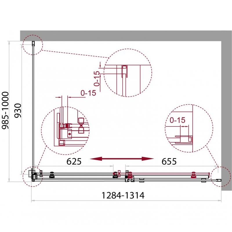 Душевой уголок BelBagno Acqua ACQUA-AH-1-130/100-C-Cr 130x100