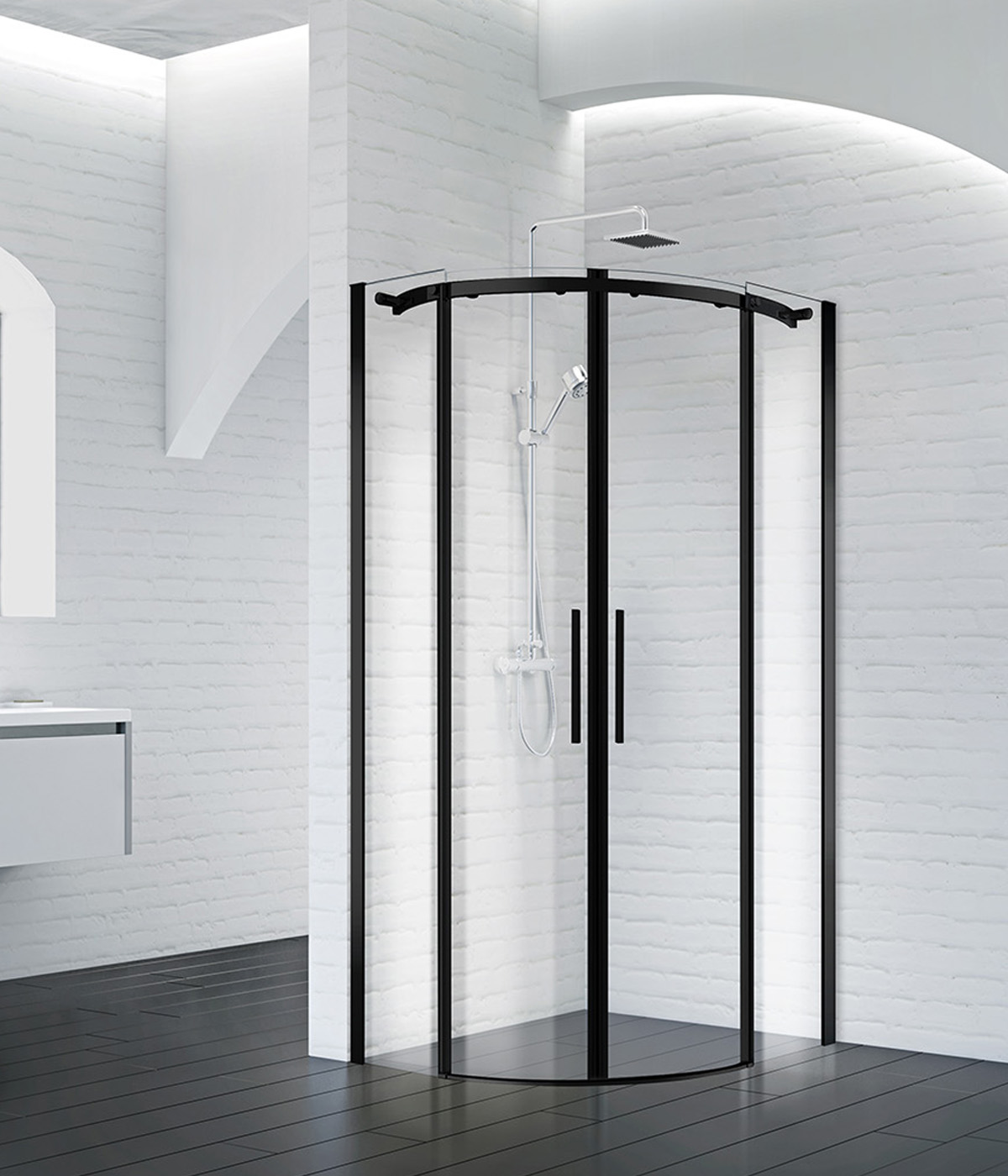 Душевой уголок BelBagno Acqua ACQUA-R-2-90-C-NERO 90x90