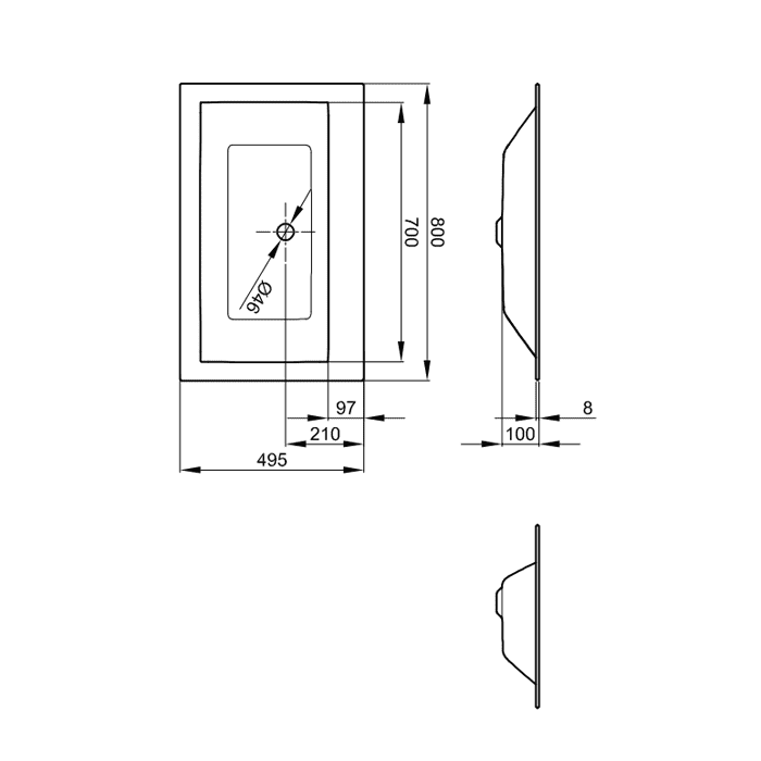 Раковина подвесная Bette Loft Ornament A230-000 SWV1A  82х52