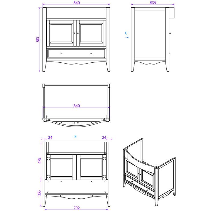 Комплект мебели TW Veronica Nuovo VER3090-T+AR864bi*1