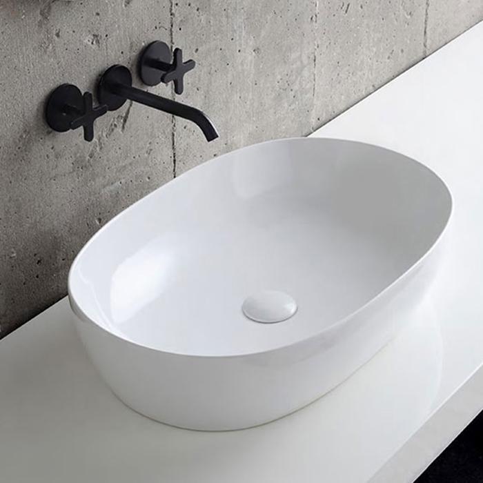 Раковина накладная Azzurra Elegance Circle ELLA060400C0BI/(ECI60 bi*0) 60х40