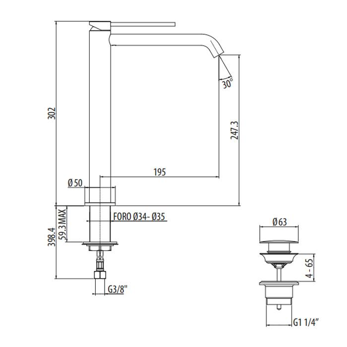 Смеситель для раковины Gattoni Circle Two Nero Opaco 9148/91NO
