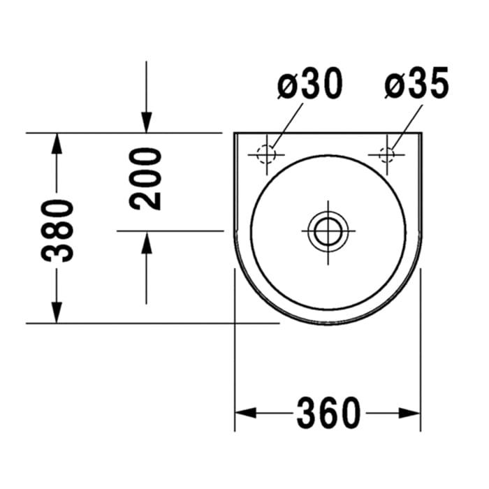 Раковина подвесная Duravit Architec 0766350008 38x36