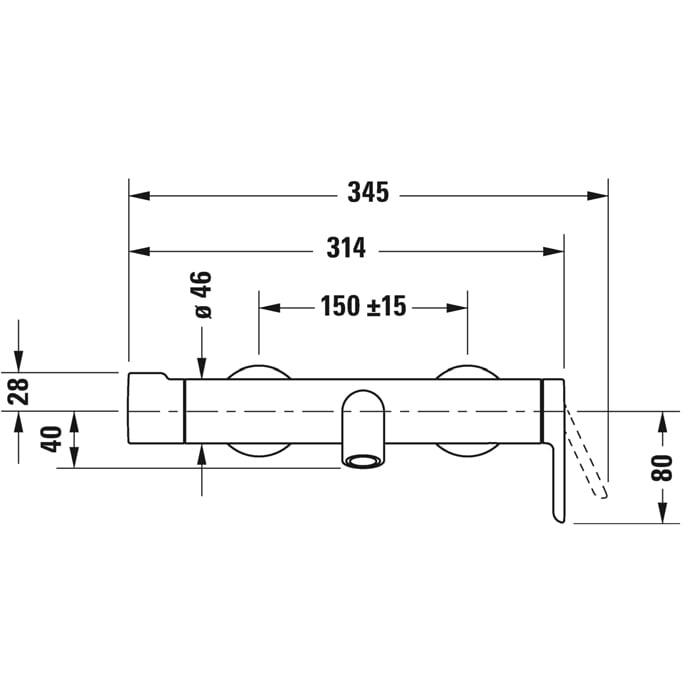 Смеситель для ванны Duravit С.1 C15230000010