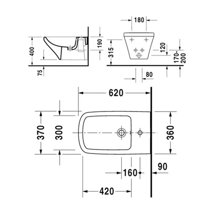 Биде подвесное Duravit DuraStyle 2286150000 62x37