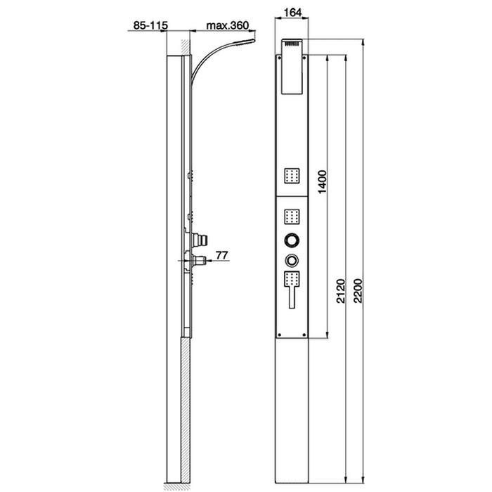 Душевая панель Cisal Wave WA00500021