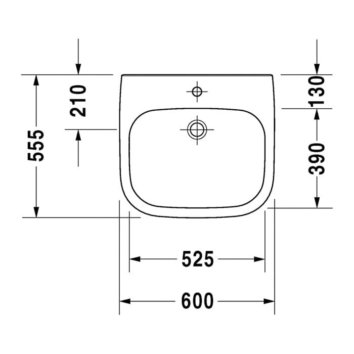 Раковина медицинская подвесная Duravit D-Code 23136000002 60x55
