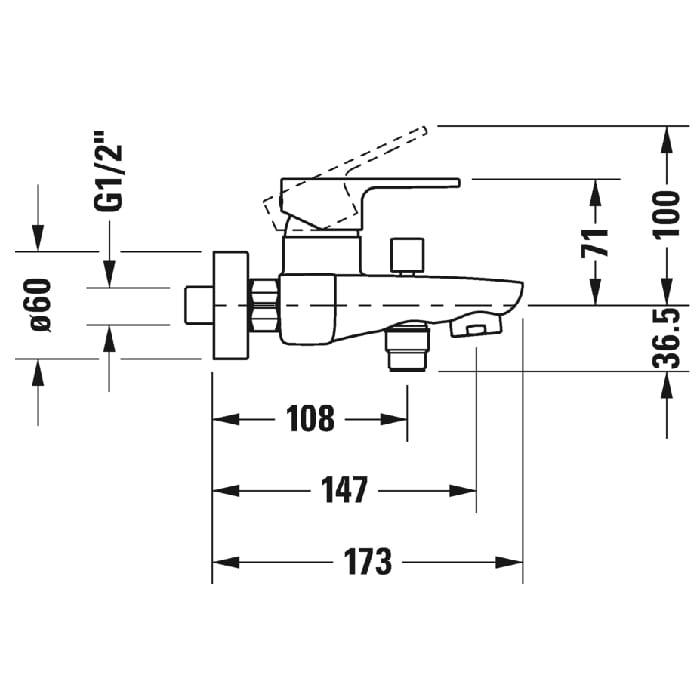 Смеситель для ванны Duravit B.3 B35230000010