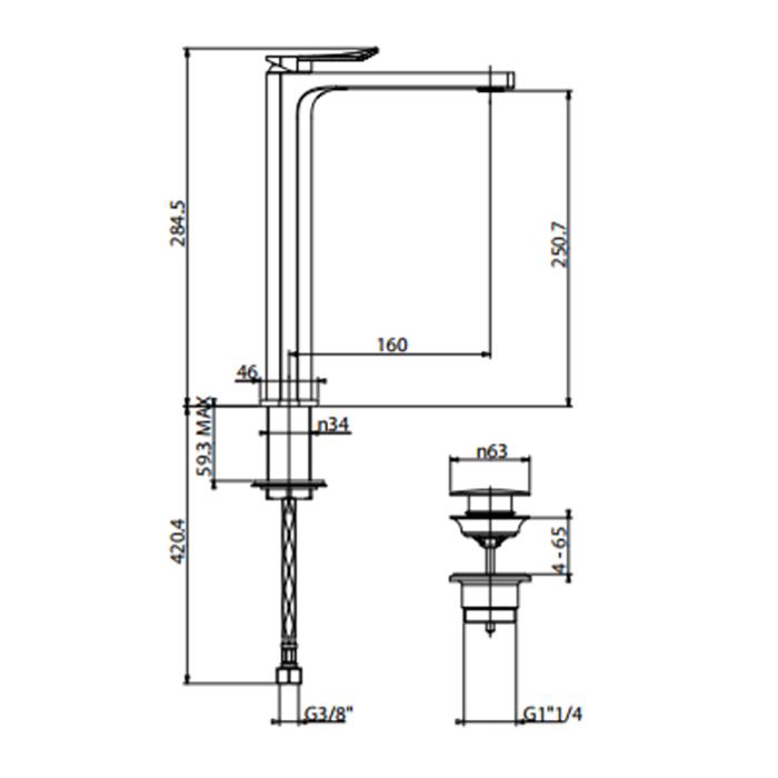 Смеситель для раковины Gattoni Soffio 8146/81C0cr